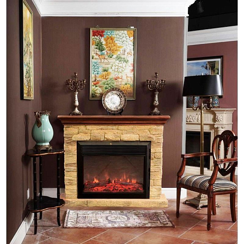 RealFlame Halton Castle 26 очаг Moonblaze Deluxe бежевый фронтальный_2 RealFlame Halton Castle 26 очаг Moonblaze Deluxe бежевый фронтальный_2