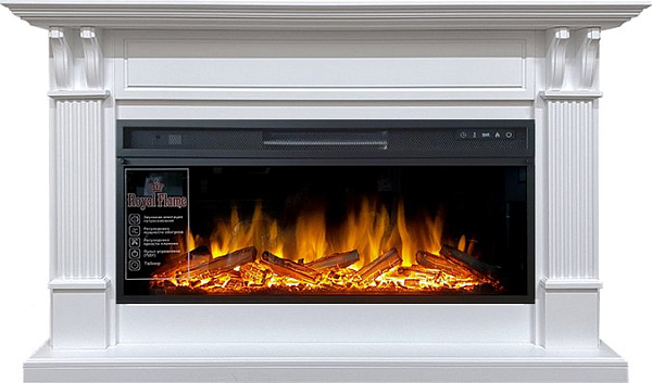 Royal Flame Cardiff очаг Vision 42 LOG LED белый_0 Royal Flame Cardiff очаг Vision 42 LOG LED белый_0