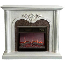 Электрический каминокомплект RealFlame April WT очаг Optima 23 белый дуб фронтальный RealFlame April WT очаг Optima 23 белый дуб фронтальный