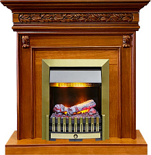 Каминокомплект Dimplex Valletta очаг Danville Antique Brass FB2 орех Dimplex Valletta очаг Danville Antique Brass FB2 орех