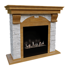 Каминокомплект Firezo Dublin Дуб, Сланец Белый Firezo Dublin Дуб, Сланец Белый