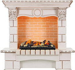 Каминокомплект Dimplex Pierre Luxe очаг Cassette 600 LNH-INT (с дровами) слоновая кость/шампань Dimplex Pierre Luxe очаг Cassette 600 LNH-INT (с дровами) слоновая кость/шампань