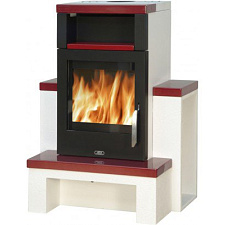 Печь-камин Hamar кафель бордо Печь-камин Hamar кафель бордо