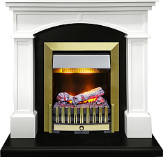 Каминокомплект Dimplex Langford очаг Danville Antique Brass FB2 белый с черным Dimplex Langford очаг Danville Antique Brass FB2 белый с черным
