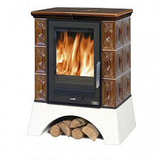 Кафельная печь Helvetia LP - вставка чугунная, белый цоколь Кафельная печь Helvetia LP - вставка чугунная, белый цоколь