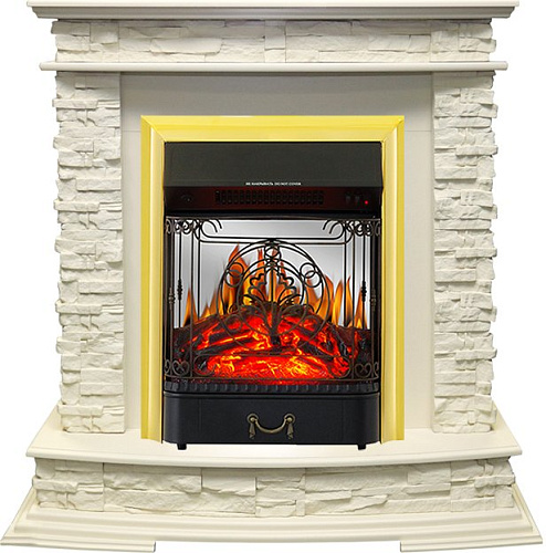 Royal Flame Luzern с очагом Majestic FX M Brass слоновая кость_0 Royal Flame Luzern с очагом Majestic FX M Brass слоновая кость_0