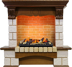 Каминокомплект Dimplex Pierre Luxe очаг Cassette 600 LNH-INT (с дровами) дуб/шампань Dimplex Pierre Luxe очаг Cassette 600 LNH-INT (с дровами) дуб/шампань