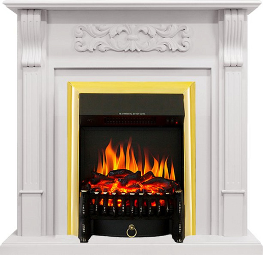 Royal Flame Venice с очагом Fobos FX Brass фактурный белый_0 Royal Flame Venice с очагом Fobos FX Brass фактурный белый_0