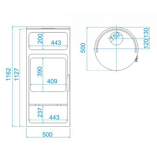 Печь-камин Troll серая сталь_1 Печь-камин Troll серая сталь_1