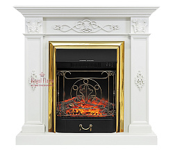 Каминокомплект Royal Flame Derby очаг Majestic FX Brass белый дуб Royal Flame Derby очаг Majestic FX Brass белый дуб
