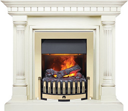 Каминокомплект Dimplex Dallas очаг Danville Brass FB2 слоновая кость с патиной Dimplex Dallas очаг Danville Brass FB2 слоновая кость с патиной