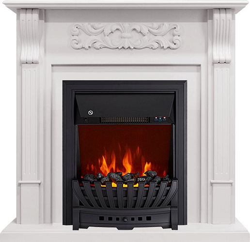 Royal Flame Venice с очагом Aspen Black фактурный белый_0 Royal Flame Venice с очагом Aspen Black фактурный белый_0