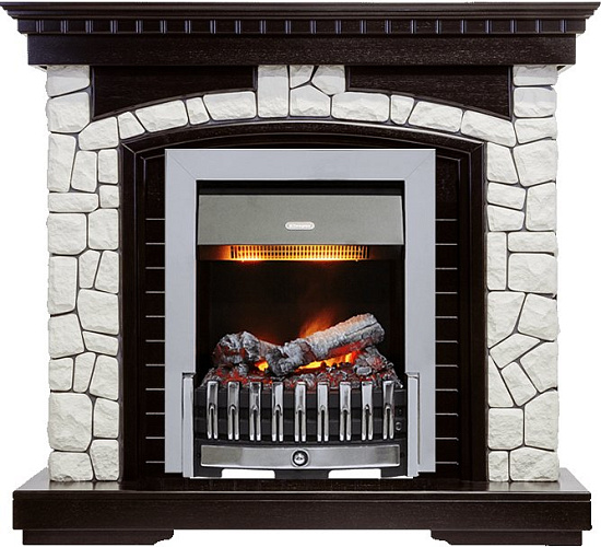 Dimplex Glasgow очаг Danville Chrome FB2 темный дуб/белый_1 Dimplex Glasgow очаг Danville Chrome FB2 темный дуб/белый_1
