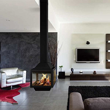 Камин Ariadna, центральный, подвесной, черный (Traforart) Камин Ariadna, центральный, подвесной, черный (Traforart)