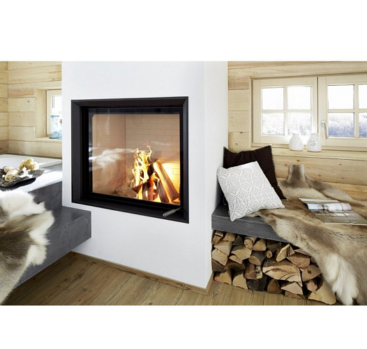 Brunner stil-kamin 75/90 lifting, чугунный дымосборник 45?, декоративная рама нерж. сталь_1 Brunner stil-kamin 75/90 lifting, чугунный дымосборник 45?, декоративная рама нерж. сталь_1