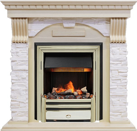 Dimplex Dublin очаг Cavendish слоновая кость с патиной/сланец крем_0 Dimplex Dublin очаг Cavendish слоновая кость с патиной/сланец крем_0