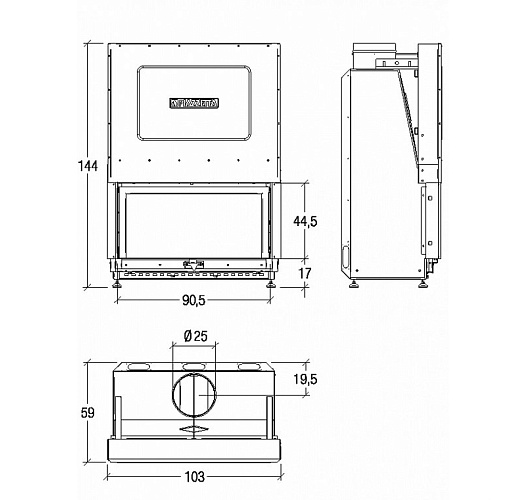 Каминная топка Piazzetta me 90/44_1 Каминная топка Piazzetta me 90/44_1