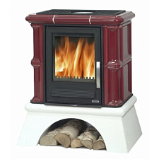 Кафельная печь Bavaria K сельский цоколь (6,9 кВт в воду) бордо с теплообменником Кафельная печь Bavaria K сельский цоколь (6,9 кВт в воду) бордо с теплообменником