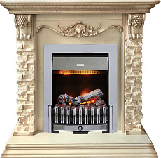 Каминокомплект Dimplex Adriana очаг Danville Chrome FB2 слоновая кость Dimplex Adriana очаг Danville Chrome FB2 слоновая кость