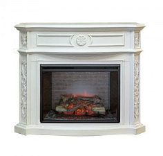 Электрический каминокомплект RealFlame Montana WT очаг Leeds 33 SDW белый дуб RealFlame Montana WT очаг Leeds 33 SDW белый дуб