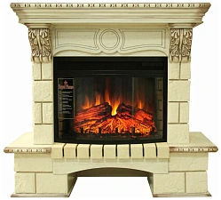 Электрический каминокомплект Royal Flame Pierre Luxe шампань с очагом Panoramic 25 Royal Flame Pierre Luxe шампань с очагом Panoramic 25