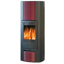 Печь-камин Turku 7 Plus кафель бордо Печь-камин Turku 7 Plus кафель бордо