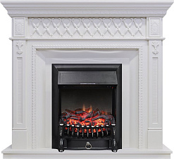 Каминокомплект Royal Flame Alexandria очаг Fobos FX Black белый дуб Royal Flame Alexandria очаг Fobos FX Black белый дуб