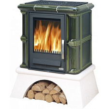 Кафельная печь Bavaria L - вставка чугунная, с прямым цоколем, бутылочное стекло Кафельная печь Bavaria L - вставка чугунная, с прямым цоколем, бутылочное стекло