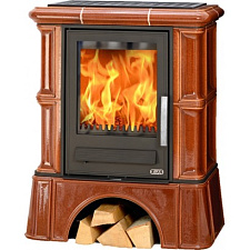 Кафельная печь Bavaria K - вставка комбо, кафельный цоколь каштан Кафельная печь Bavaria K - вставка комбо, кафельный цоколь каштан