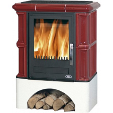 Кафельная печь Bavaria L - вставка чугунная, с прямым цоколем, бордо Кафельная печь Bavaria L - вставка чугунная, с прямым цоколем, бордо