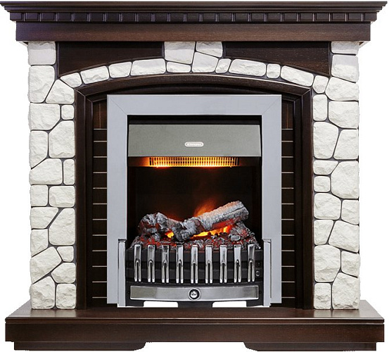 Dimplex Glasgow очаг Danville Chrome FB2 темный дуб/белый_0 Dimplex Glasgow очаг Danville Chrome FB2 темный дуб/белый_0