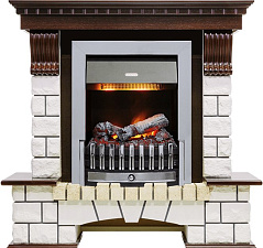 Каминокомплект Dimplex Pierre Luxe очаг Danville Chrome FB2 темный дуб/белый угловой Dimplex Pierre Luxe очаг Danville Chrome FB2 темный дуб/белый угловой