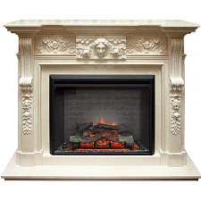 Электрический каминокомплект RealFlame Louis очаг Leeds 33 SD белый фронтальный RealFlame Louis очаг Leeds 33 SD белый фронтальный
