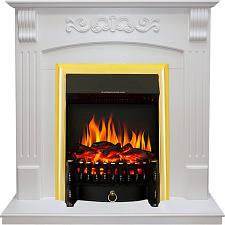 Каминокомплект Royal Flame Sorrento с очагом Fobos FX Brass белый дуб Royal Flame Sorrento с очагом Fobos FX Brass белый дуб