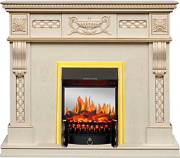 Каминокомплект Royal Flame Corsica с очагом Fobos FX M Brass слоновая кость с патиной Royal Flame Corsica с очагом Fobos FX M Brass слоновая кость с патиной