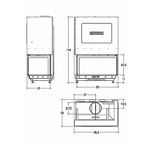Каминная топка Piazzetta me 90/44 sx_1 Каминная топка Piazzetta me 90/44 sx_1