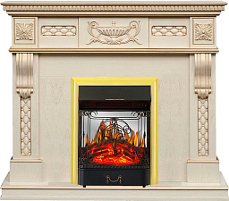 Каминокомплект Royal Flame Corsica с очагом Majestic FX M Brass слоновая кость с патиной Royal Flame Corsica с очагом Majestic FX M Brass слоновая кость с патиной