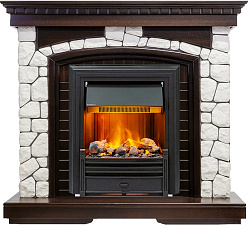 Каминокомплект Dimplex Glasgow очаг Brookline Black темный дуб/белый Dimplex Glasgow очаг Brookline Black темный дуб/белый