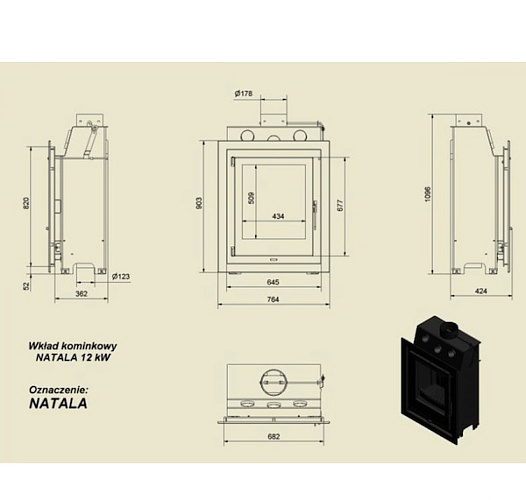 Каминная топка Natala/GLASS двойное стекло_1 Каминная топка Natala/GLASS двойное стекло_1