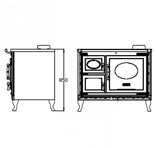Печь-плита NANSA II H, гидроконтур, чугун, хром, бежевая жемчужина (Hergom)_3 Печь-плита NANSA II H, гидроконтур, чугун, хром, бежевая жемчужина (Hergom)_3