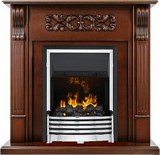 Каминокомплект Dimplex Venice очаг Flagstaff махагон коричневый антик Dimplex Venice очаг Flagstaff махагон коричневый антик