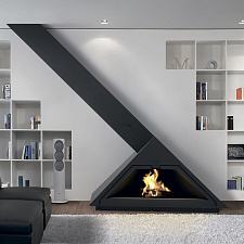 Камин Madrid, наклонная труба влево, черный (Traforart) Камин Madrid, наклонная труба влево, черный (Traforart)