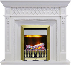Каминокомплект Dimplex Alexandria очаг Danville Antique Brass FB2 белый дуб Dimplex Alexandria очаг Danville Antique Brass FB2 белый дуб
