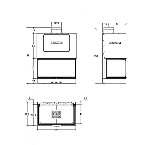 Каминная топка Piazzetta ma 271 sl_1 Каминная топка Piazzetta ma 271 sl_1