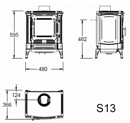 Чугунная печь S13, графит (Efel/Nestor Martin)_1 Чугунная печь S13, графит (Efel/Nestor Martin)_1