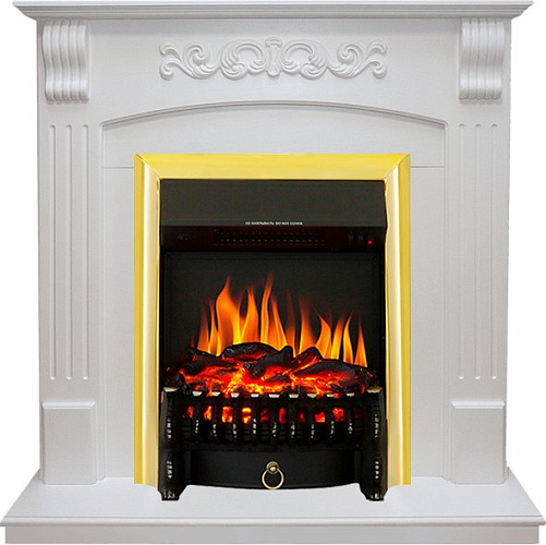 Royal Flame Sorrento с очагом Fobos FX Brass белый дуб_0 Royal Flame Sorrento с очагом Fobos FX Brass белый дуб_0