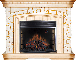 Каминокомплект Royal Flame Glasgow очаг Dioramic 28 LED FX слоновая кость с патиной Royal Flame Glasgow очаг Dioramic 28 LED FX слоновая кость с патиной