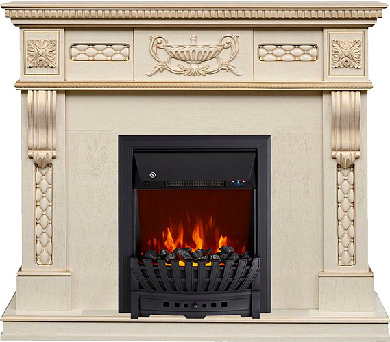 Royal Flame Corsica с очагом Aspen Black слоновая кость с патиной_0 Royal Flame Corsica с очагом Aspen Black слоновая кость с патиной_0