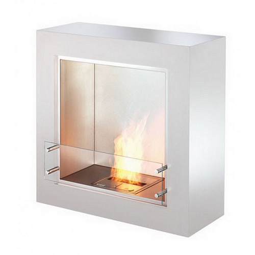 Ecosmart Fire cube black/white satin_0 Ecosmart Fire cube black/white satin_0