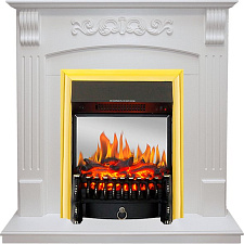 Каминокомплект Royal Flame Sorrento с очагом Fobos FX M Brass белый дуб Royal Flame Sorrento с очагом Fobos FX M Brass белый дуб